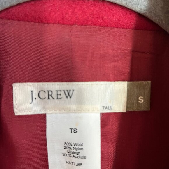 Vintage J. Crew Red Wool Coat with Tailored Look and Long Sleeves - Picture 2 of 6